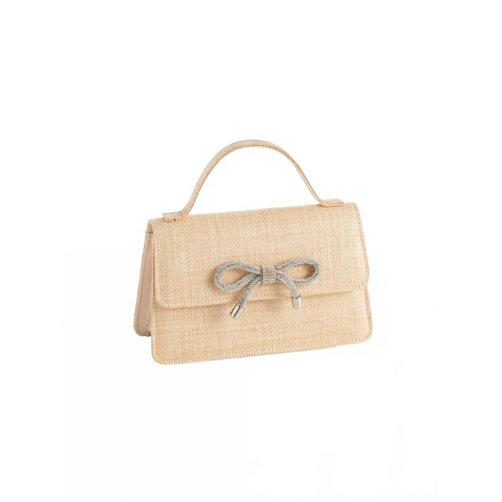NEW SHIRALEAH bowie mini straw bag in natural